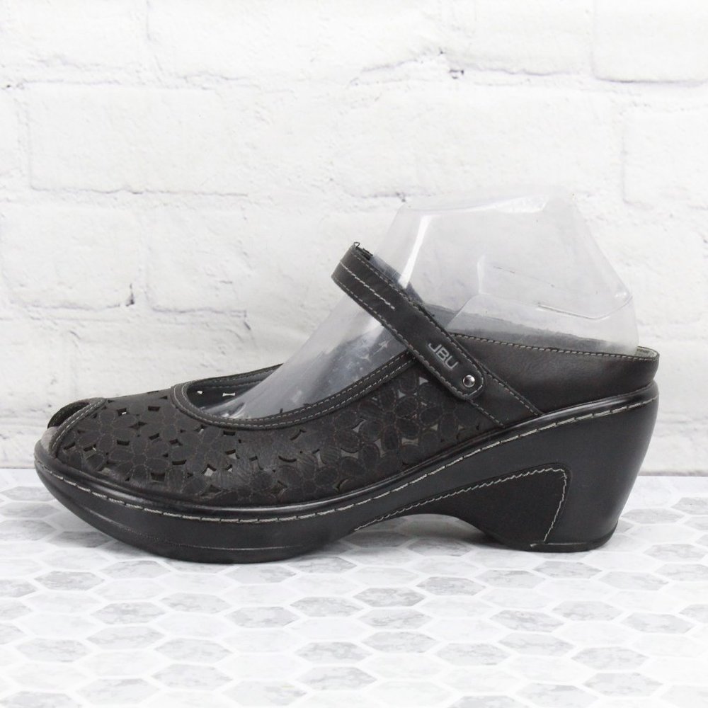 JBU Camino Wedge Sandals Laser Cut Peep Toe Shoes